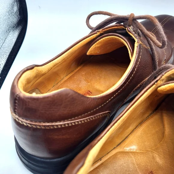 10.5 M JOHNSTON & MURPHY SHULER BICYCLE 20-7223 DRESS SHEEPSKIN SHOE BROWN - Picture 12 of 13